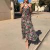 Women's Clothing, New Spring Models In Europe and America, Elegant Temperament, Off-the-shoulder Waist Dress, Long Dress, Dress.