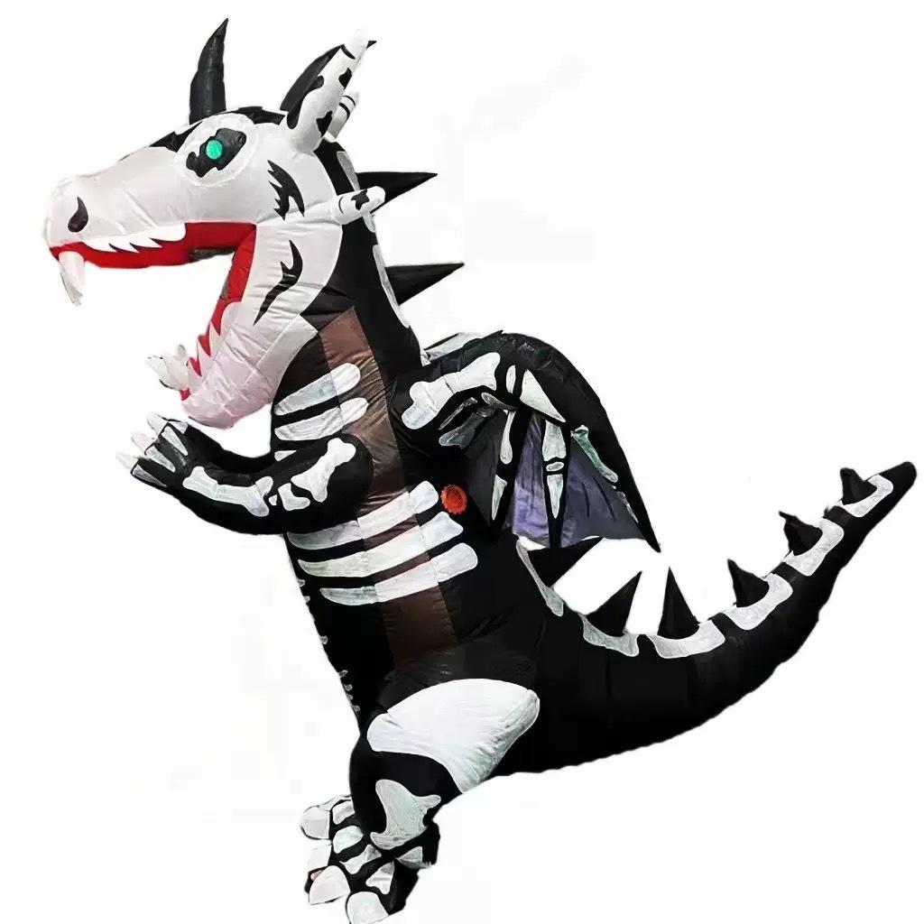 Halloween Kinder T-Rex aufblasbares Kostüm - Lustige Dinosaurier-Maskottchen für Partys