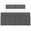 Maison Exclusive - Sommier à lattes de lit avec matelas Gris foncé 160x200cm Tissu
