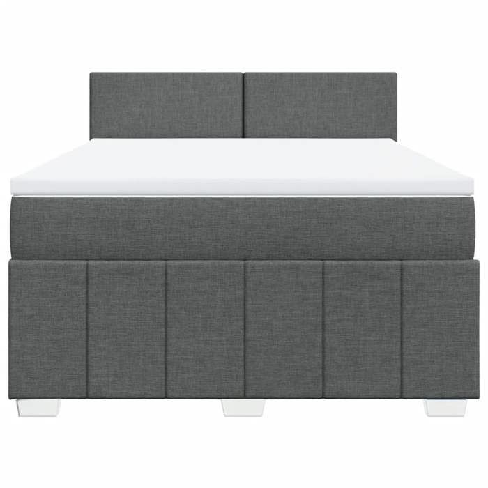 Maison Exclusive - Sommier à lattes de lit avec matelas Gris foncé 160x200cm Tissu