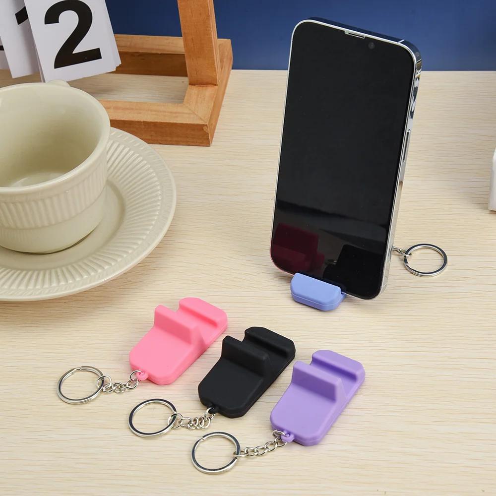 Portable Keychain Pendant Mobile Phone Holder Stand Creative Keyring Lightweight Mini Desk Cellphone Support For iPhone Samsung