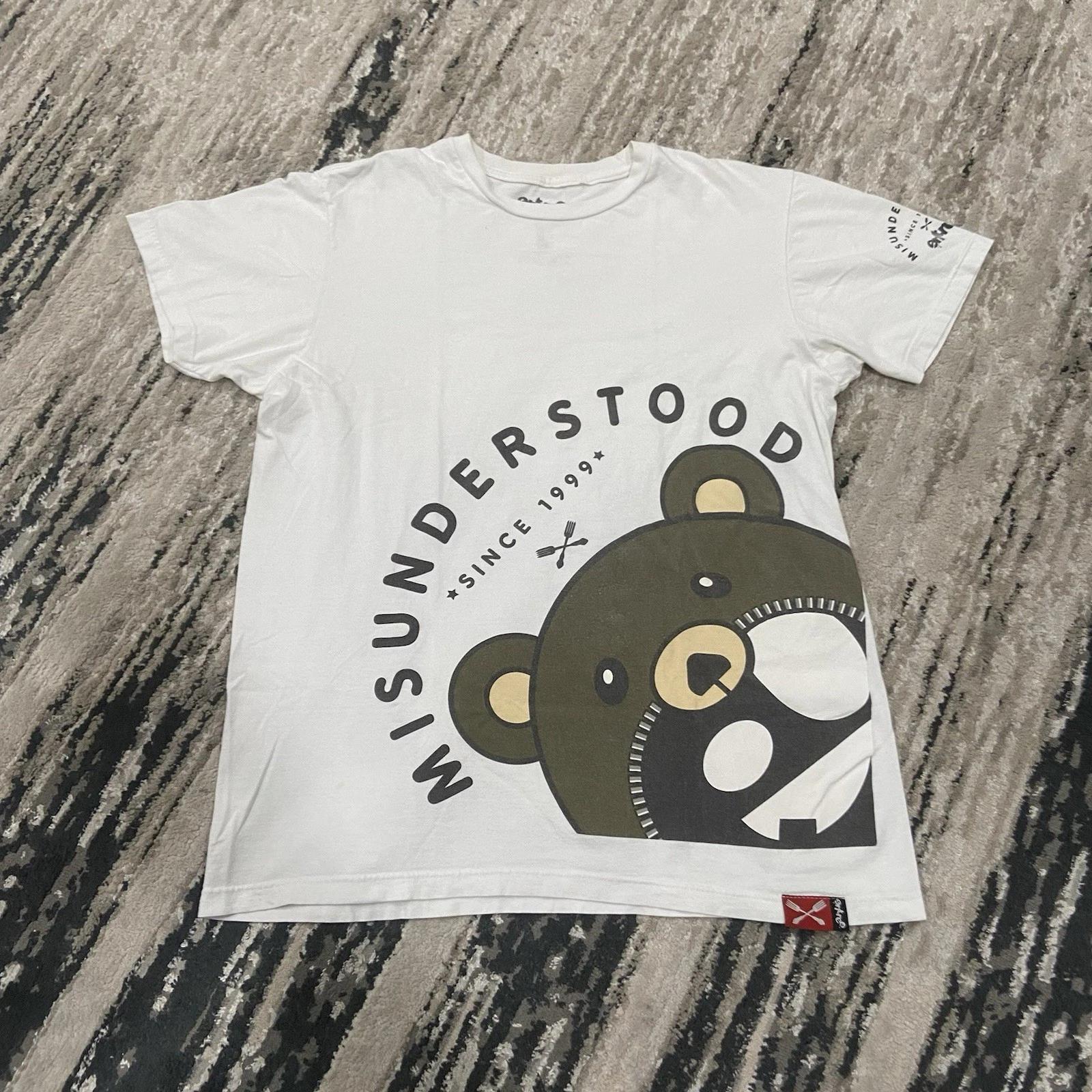 Entree Misunderstood AOP T-Shirt Size L Classic Teddy Bear on Skateboard S