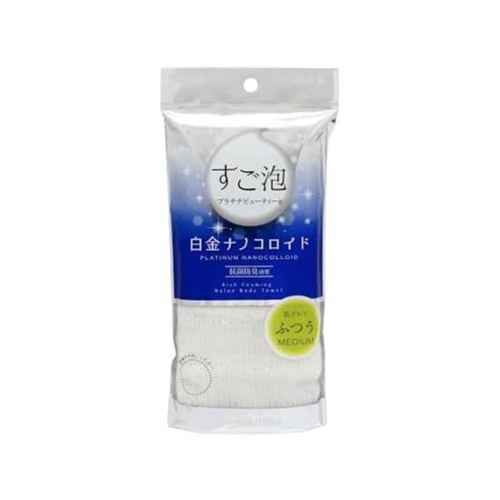 Towa Sangyo Body Towel Sugo Foam Platinum Beauty Regular Nylon White Approximately 28100cm