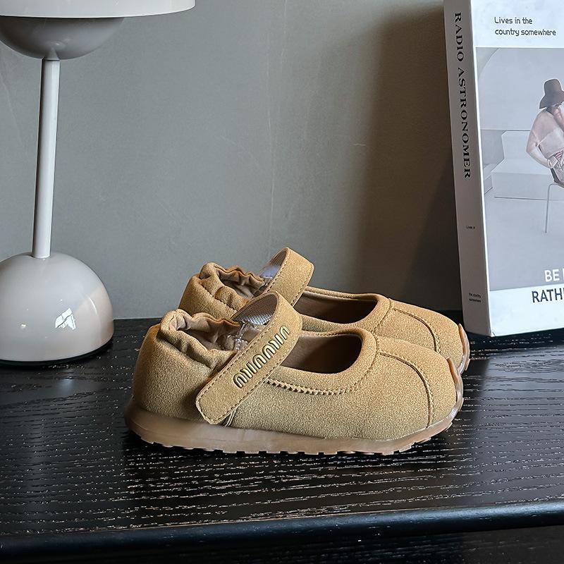 Children's Shoes 2025 Spring Women's Models Medium and Small Children's Round Head Single Shoes Burst Fashion Flat Shoes Versatile Retro Korean Vers