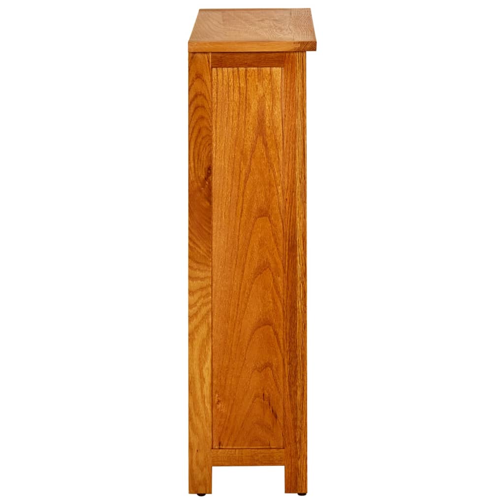 Vidaxl Libreria a 3 Ripiani, 70x22,5x82 Cm, Legno Massello di Quercia