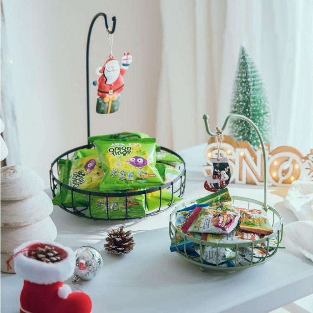 Drain Water Fruit Basket with Banana Hook Kitchen Gadgets Fruit Iron Rack Hanging Basket Universal Food Storage Rack Organizer