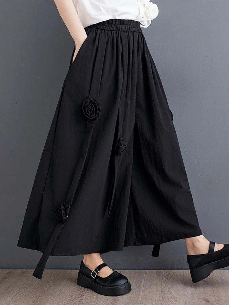 Xitao Casual Fashion Wide Leg Pants 2024 Summer New LYD1891