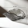 Glass Tray Ruffled Edge Pattern Fruit Plate Desktop Storage Candy Bowl Jewelry Dish Trays Decorative Home Decoration