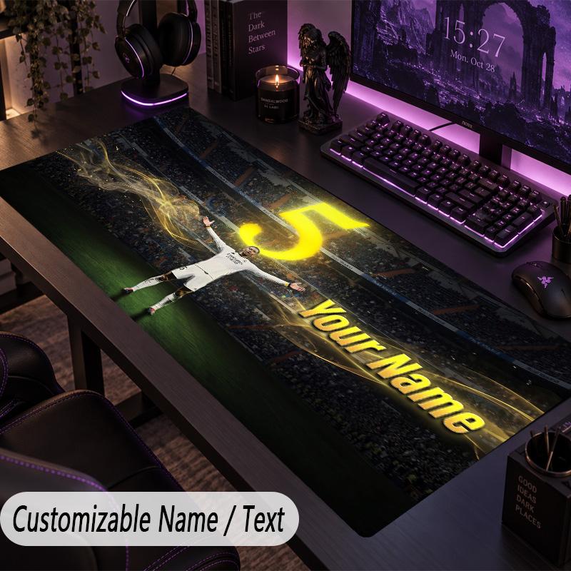 Large Mouse PadJude Bellingham Custom Name Text Personalized Desk Mat Non Slip Gaming Pad