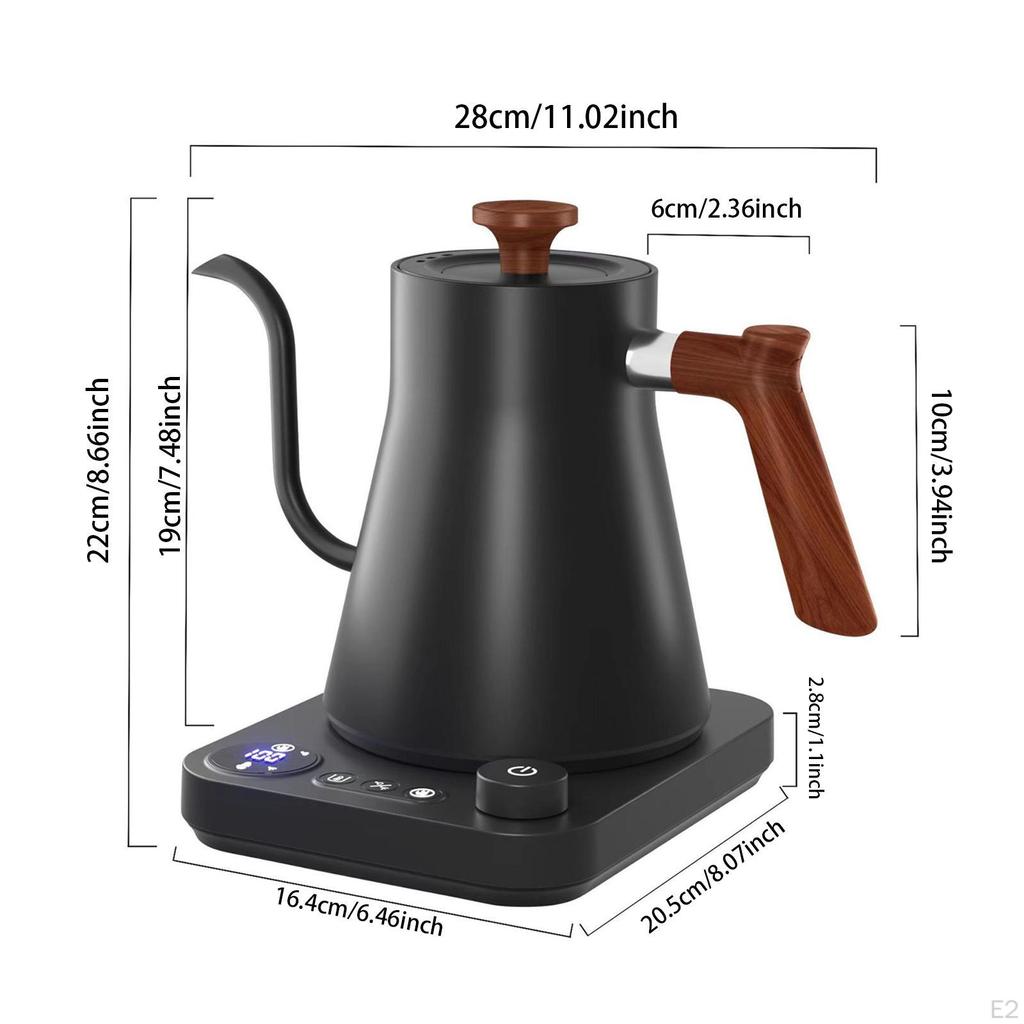 Gooseneck Electric Kettle Coffee for Outdoor Camping Picnic black