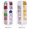 12 Grid Nail Art Diamond Jewelry Nail Art Trinket Mixed Pointed Bottom Drill Metal Rivet Jewelry