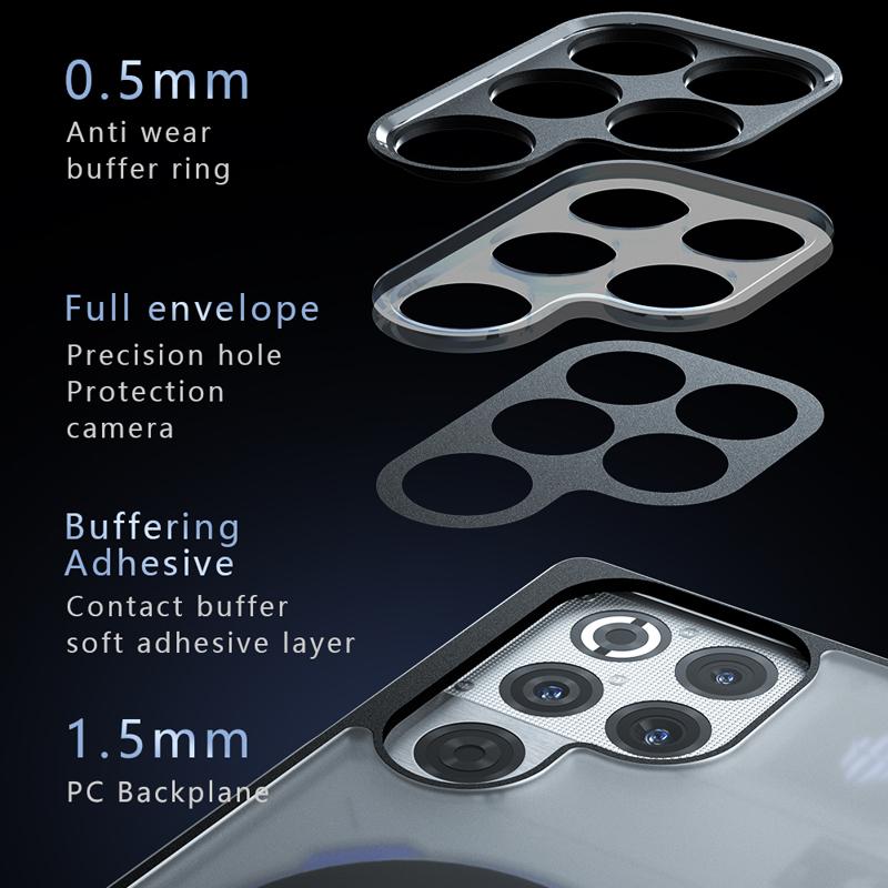 For ZTE Nubia Red Magic 11 Pro Plus Case Shockproof Magnetic Matte PC+TPU Anti-fingerprint Translucent Cover for Red Magic11 Pro