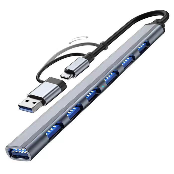 Dual-Head USB-C To 4-Port USB 3.0 High-Speed Hub Splitter