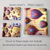 Cat, Hearts, Flowers Bedding Duvet Cover Sets Duvet Covers Pillowcases Gifts (1 * Duvet Cover 2 * Pillowcases, Without Duvet Insert)