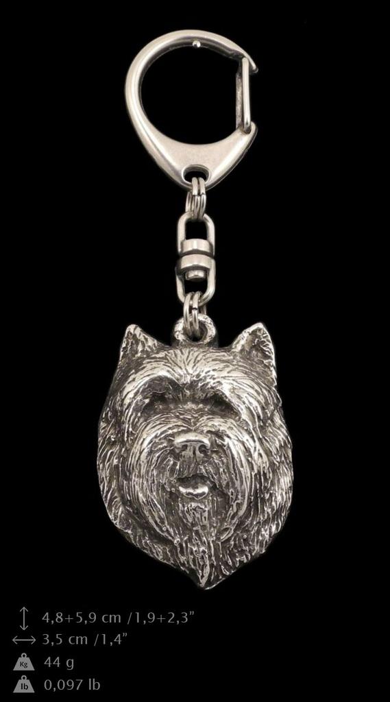 Cairn Terrier II - Silver-plated key ring with a dog in a gift box, handbag decoration, backpack pendant by Art-Dog brand