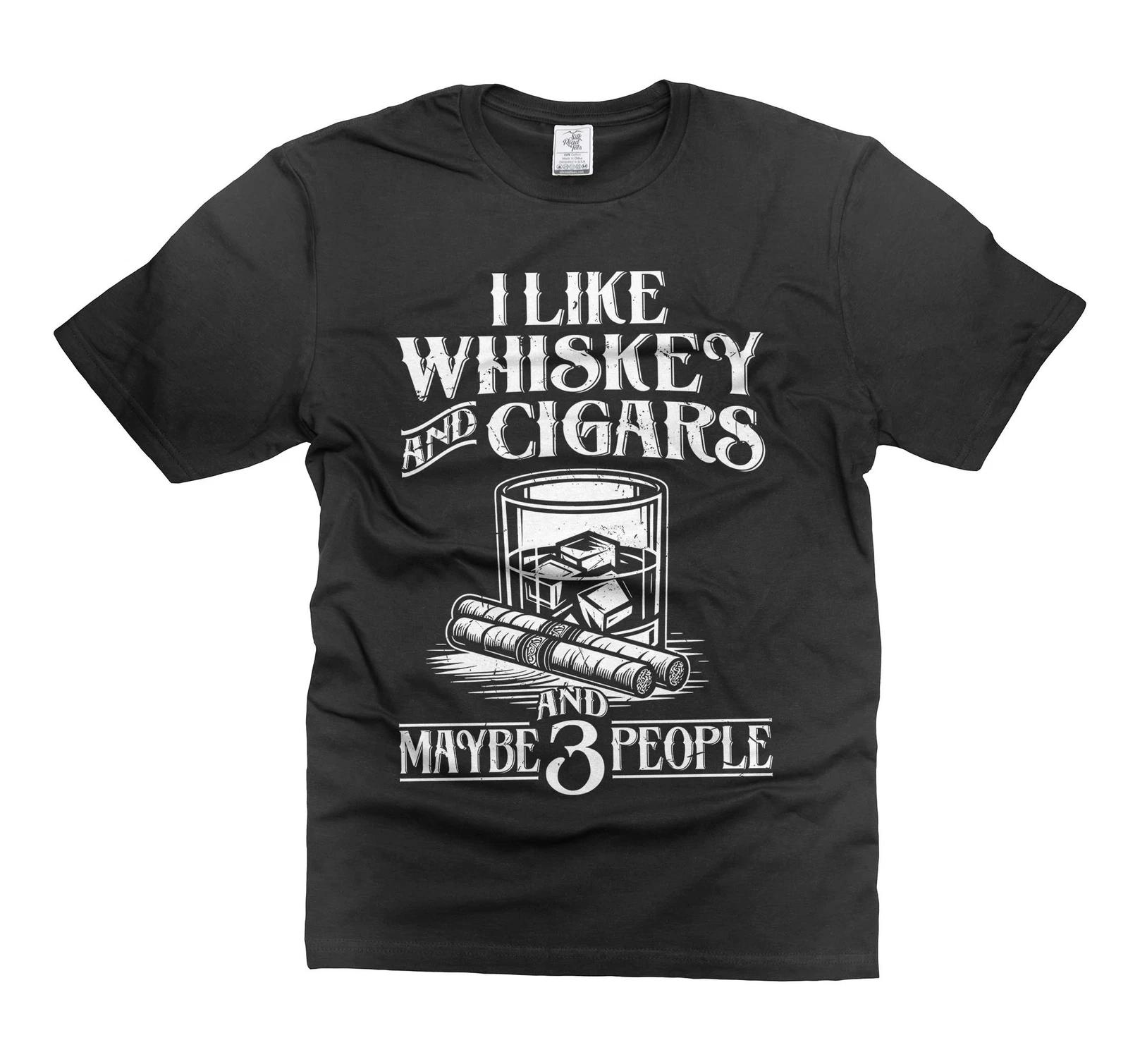 

Mens Funny Whiskey and cigars T-shirt funny gifts for men fathers day gift tee XL