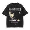 2026 Summer Hot Sale Washed T Shirts Horror Silent Hill Heavens Night Hip Hop T-shirt Men Women Vintage Streetwear Oversized Tshirt