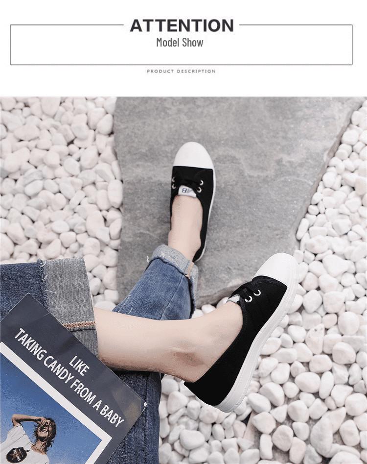 Women's White Breathable Canvas Shoes - Versatile Spring/Summer Footwear for Students, Nurses, and Moms (2025 Edition)