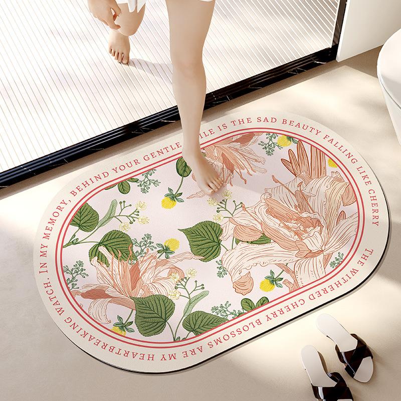 Bathroom Floor Mat, Diatom Mud, Quick-Drying Soft Mat, Toilet, Toilet Non-Slip Mat, Household Door Mat, Foot Mat