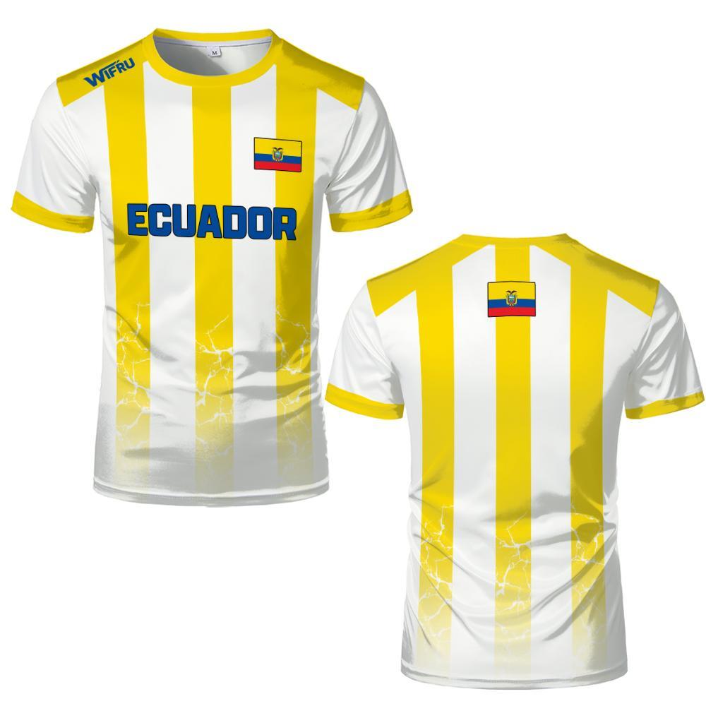 Ecuadorian Flag Print Football Jersey Men Breathable Soccer Shirt Quick-Drying Summer Casual Fan Sport T-Shirt