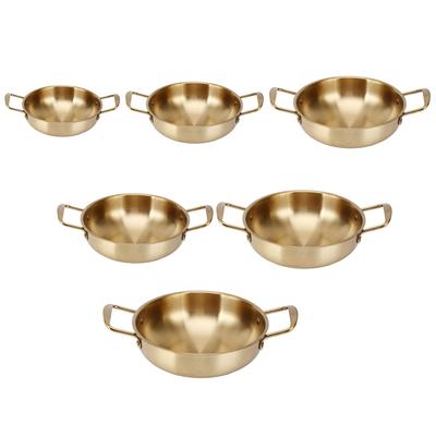 Gold Koreanischer Ramen-Topf, Edelstahl-Nudeltopf, tragbarer Küchen-Kochtopf für den Haushalt