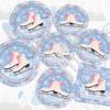 100 Pieces Roller Ice Skating Party Plates Napkins Skating Tableware Set Winter Party Skate Dinnerware Disposable Paper Dessert Plates Napkins for