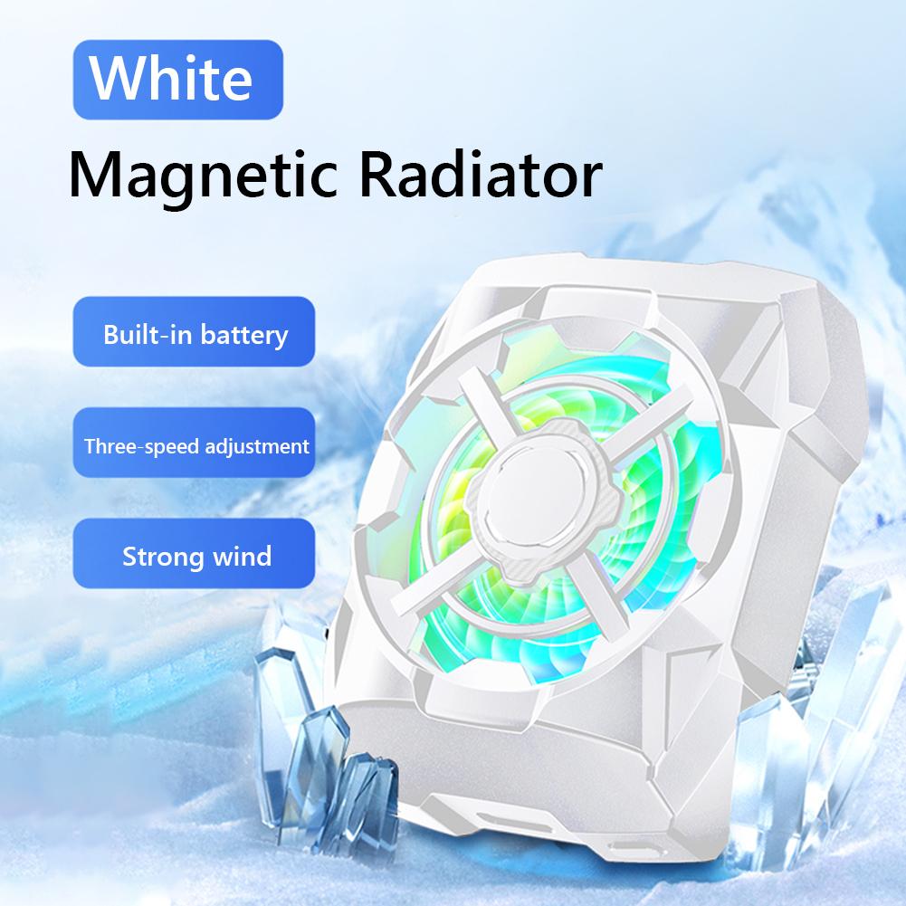 AL16 Rechargeable Phone Cooler 3 Speeds Adjustable Phone Cooling Fan Magnetic Mobile Phone Radiator with Light for Android IOS