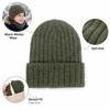 Solid Color Kids Knitted Beanie Hat Cat Ear Embroidered Bonnet Fashion Winter Cap  For Children