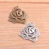 2-Color 28mm Rose Flower Zinc Alloy Pendant Charms for Jewelry, Bags & Phones