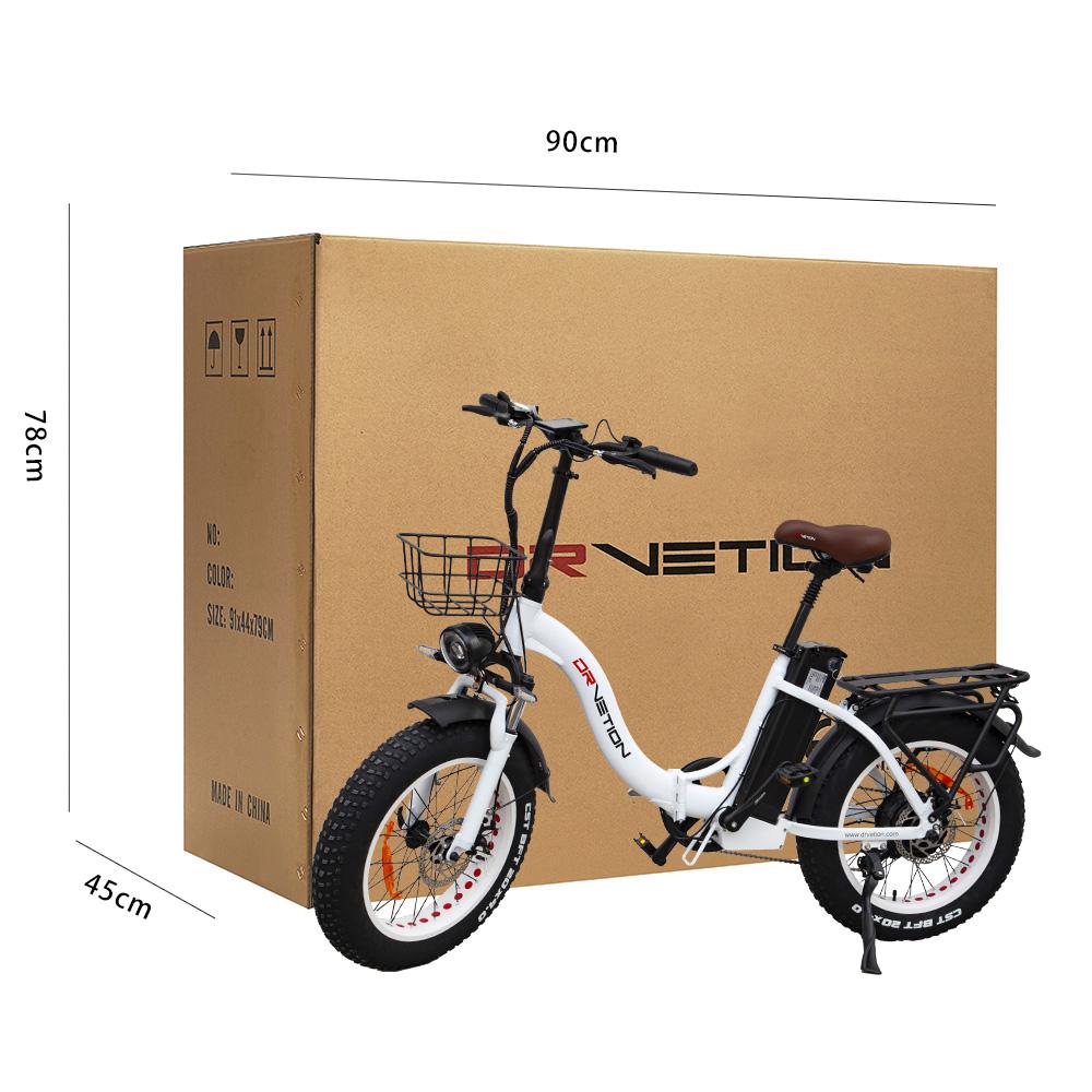 Drvetion CT20 20" Step-Through E-Bike 750W 48V10/15/20Ah City E-Bike, Foldable Design, Basket & Rear Rack for Daily Commuter & Outdoor Use