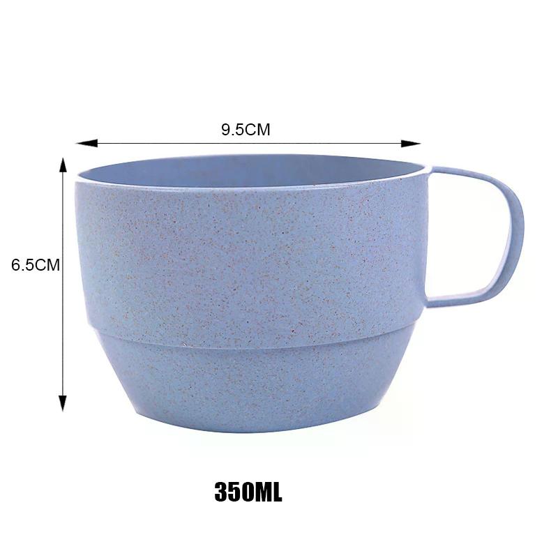 Nordic Style Plastic Tea Cup Coffee Tea Milk Drink Cup Eco-friendly Reusable Wheat Straw Cup Travel Bathroom Toothbrush Cup