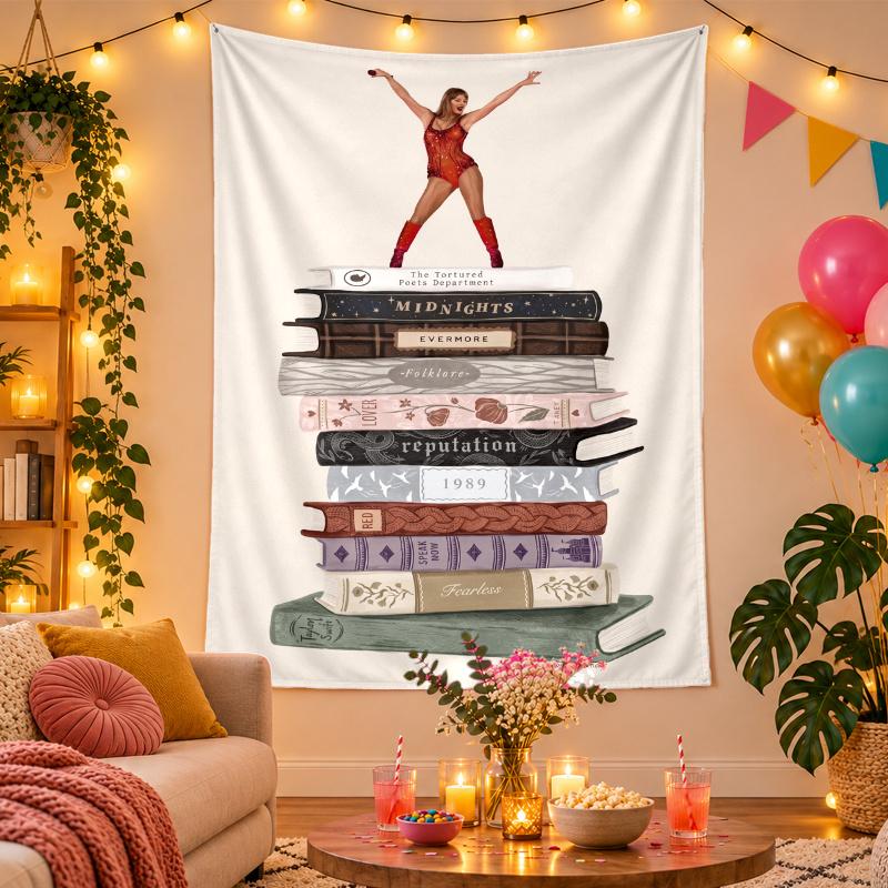Polyester Wall Tapestry with Taylor Swift Design, Decorative Hanging for Bedroom Living Room Dorm