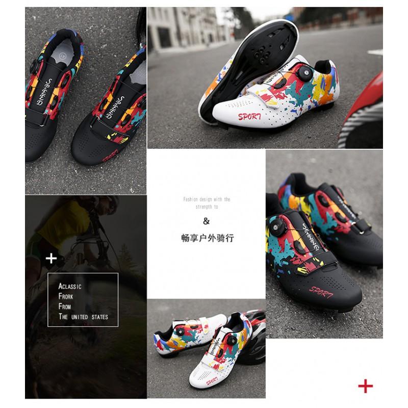 Zapatillas de Ciclismo de Montaña Unisex Suela Dura Rodillo de Interior Calzado de Carretera Transpirable Duradero Ajuste Talla 36-47