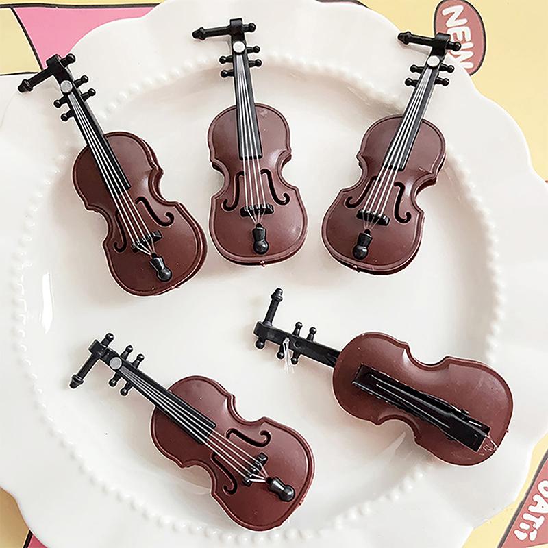 Mini Side Clip Creative Violin Hair Clips For Women And Girls To Fix Hair Barrettes Hair Accessories Headwear Cosplay Decor Gift