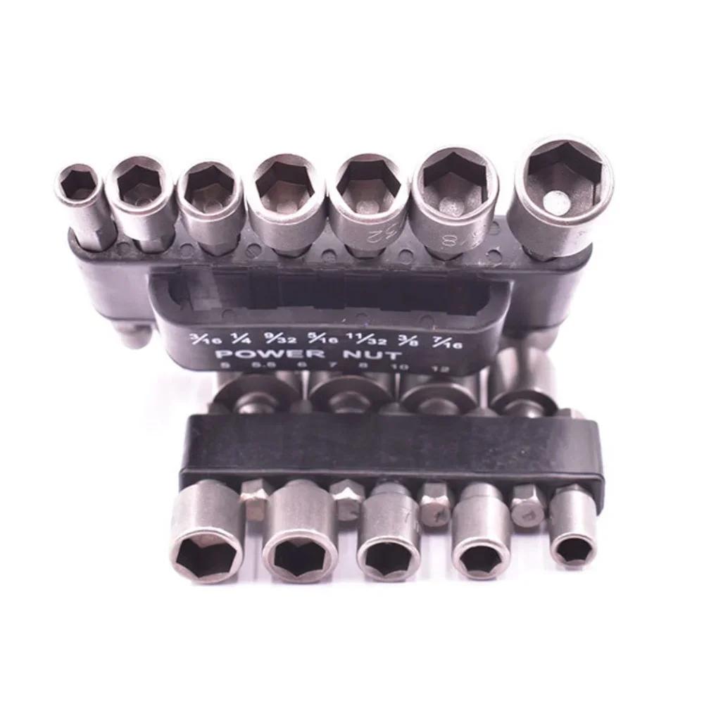9/14Pcs Hex Socket Nut Driver Set Screwdriver Bits Tool Set 5mm to 12mm Socket Wrench for Mechanics and DIY
