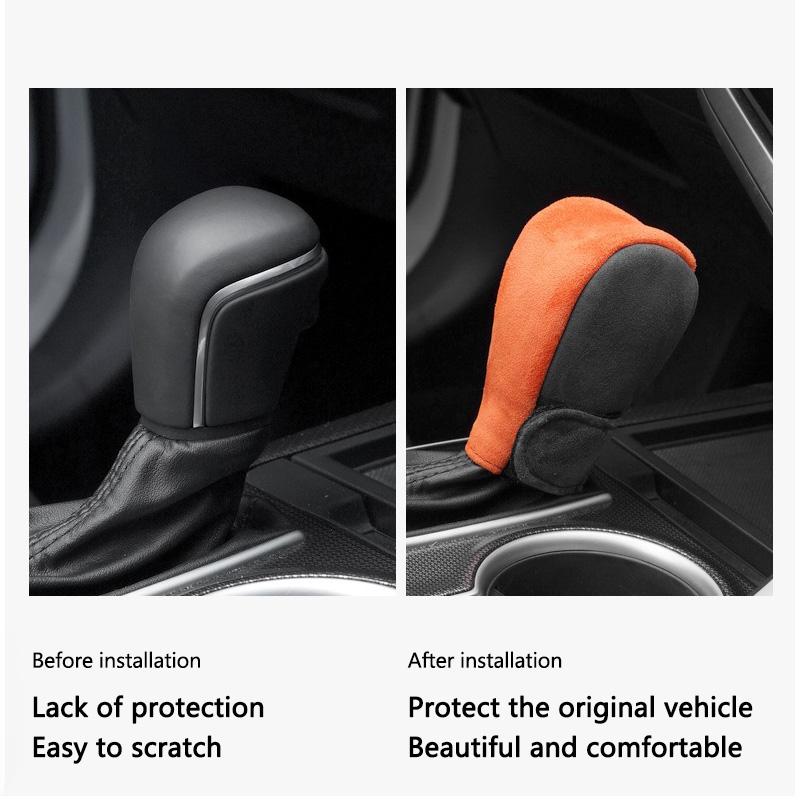 Suede Car Shift Handle Covers Non-Slip Change Lever Gearshift Cover For Volvo EX90 V60 V40 XC90 S60 XC60 V50 V70 S90 XC40 S80 T6