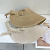 Summer sunscreen hat outdoor travel straw woven big eaves sun hat women's fashion bow empty top sun hat