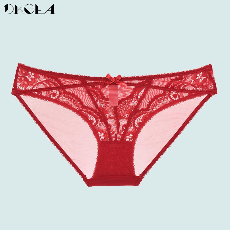 DKGEA Low-Rise Transparent Sexy Panties Lace