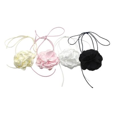 Květinový Choker Náhrdelník Měkká Látka Květinový Choker Kravata Látkové Květinové Chokery Látkové Doplňky pro Ženy Dospívající Dívky