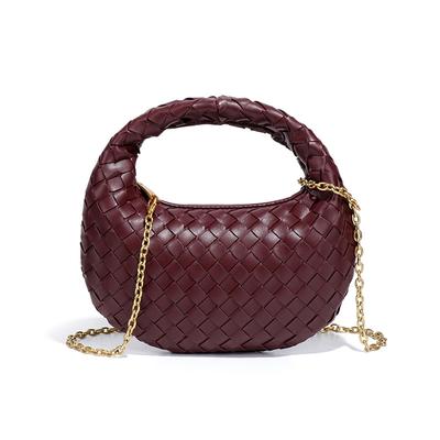 Módní jednobarevná dámská kabelka do ruky, jednoduchá a trendy ručně pletená taška, taška přes rameno crossbody