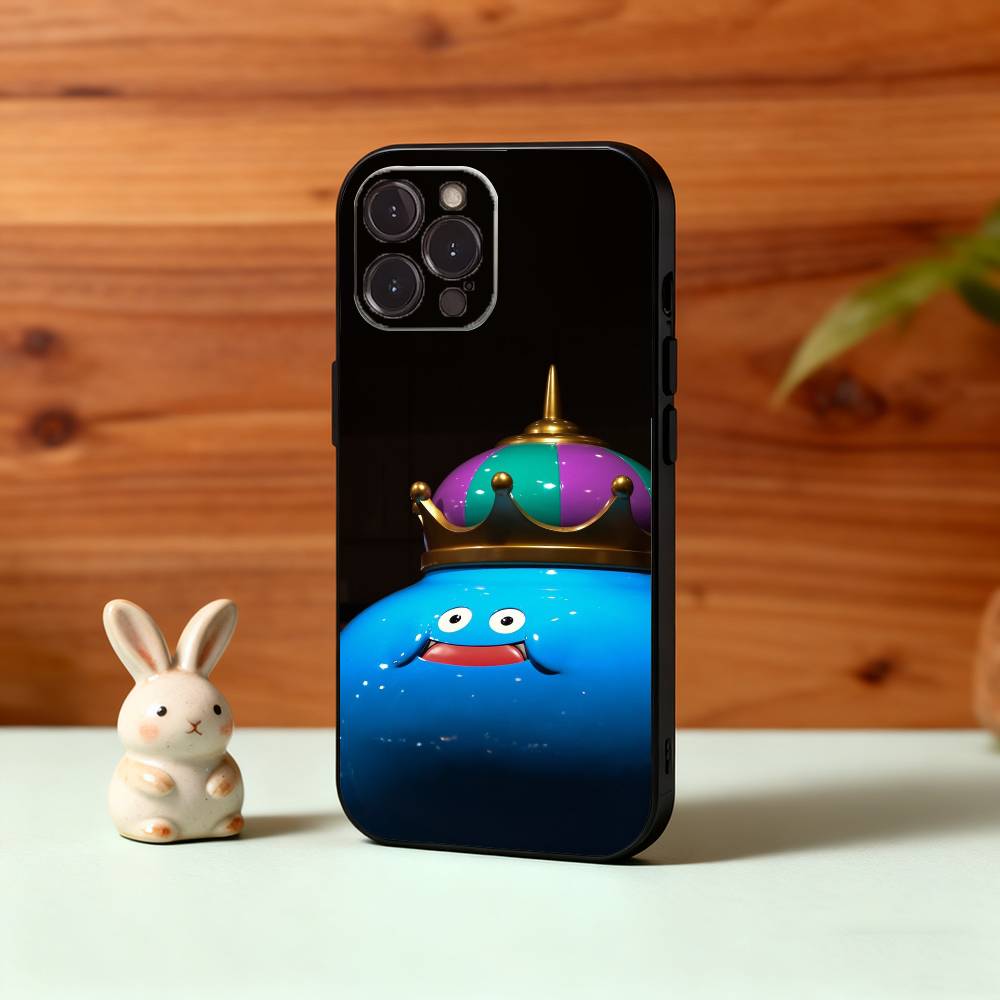 1PC Cute Bouncy D-Dragon S-slimes Phone Case For iPhone17,16,15,14,13,12Plus,Pro Max,XS,5G Soft Silicone Black Cover