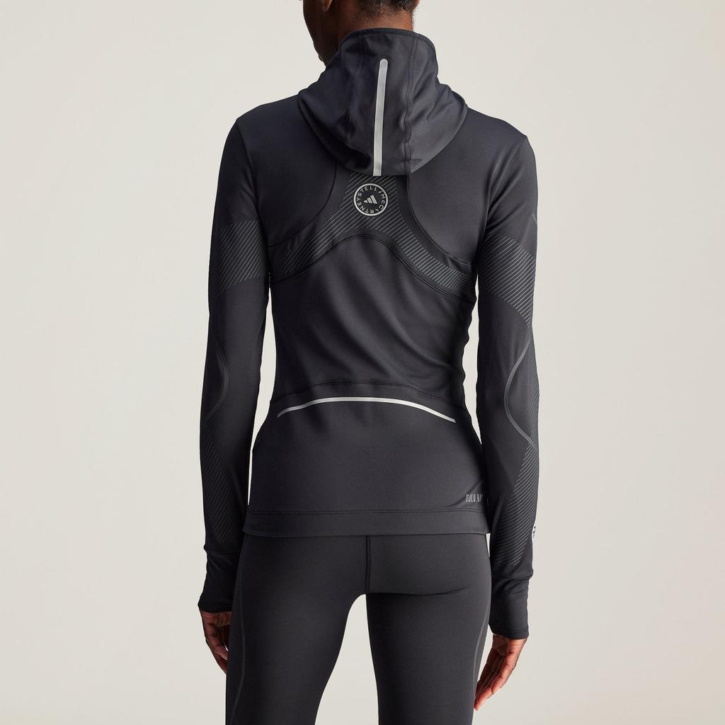 Adidas Cold.Rdy Stella McCartney FW24 Truepace Running Top Warm Sweat-Wicking Hooded Long Sleeve Jacket Women tops Black IY5019