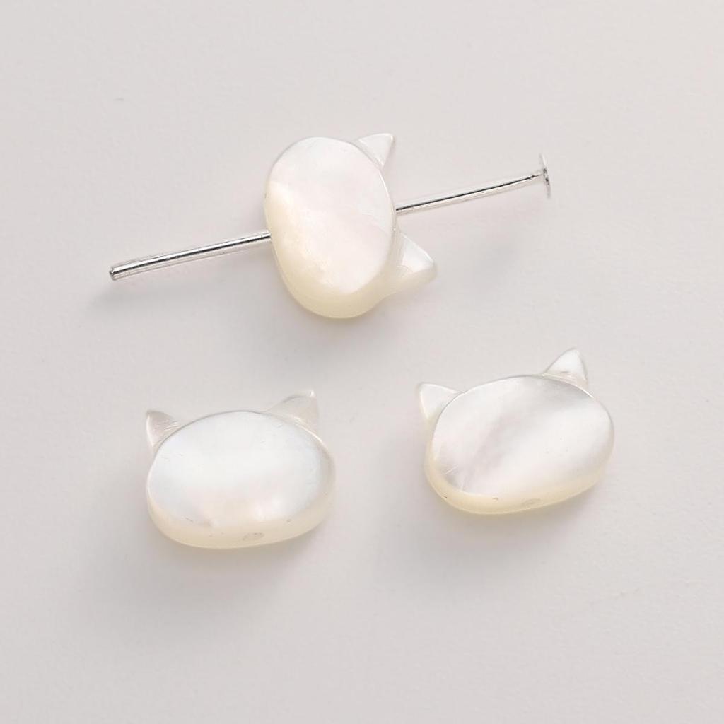 Natural Shell Rabbit Cat Head Beads For DIY Necklace Bracelet Earrings Jewelry Making