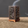 Square Vertical Incense Burner Small Xiangyun Alloy Incense Holder Indoor Aromatherapy Home Ornament Chinese Plum Inense Burners