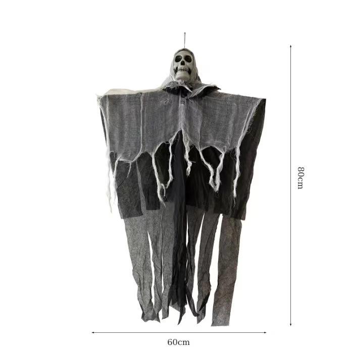 Halloween LED Ghost Skeleton String Lights - Outdoor Hanging Decorations for a Spooky Atmosphere