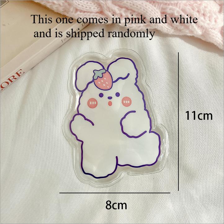 Calentador de manos reutilizable, autocalentable, transparente, con estampado de dibujos animados, para mantener el calor, seguro, calentamiento rápido, paquete de calentadores de manos con forma de conejo