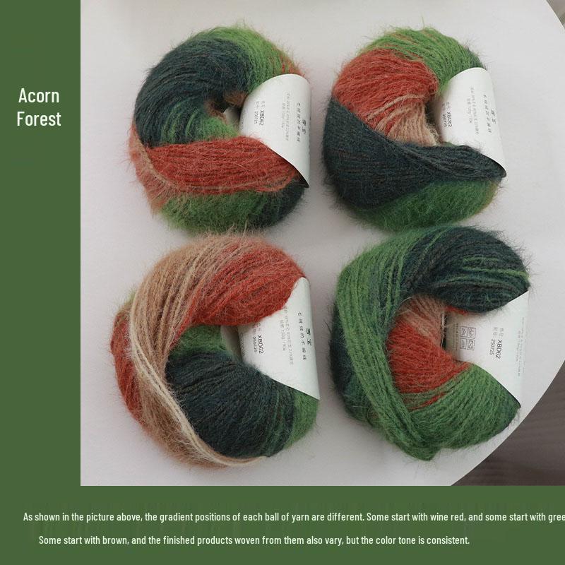 Farbverlauf Woll Langflor Garn Mützen- & Schal-Strickset
