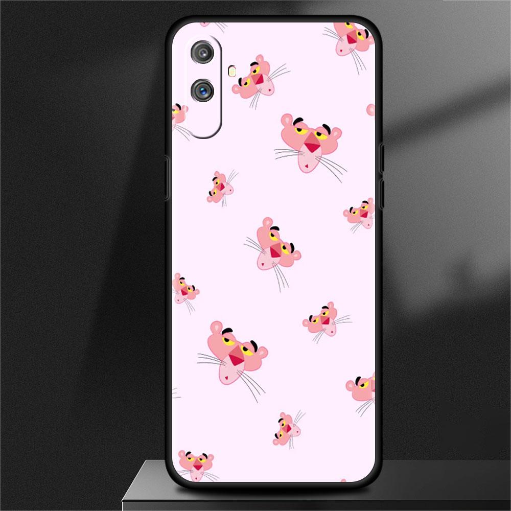 Cute Pink Panther Soft Case For Oppo Realme 8 9 7 Pro C21Y C21 GT Neo 2 Pro 3 8i C3 C35 C15 C12 C11 6 Silicone Funda Phone Cover