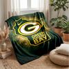 Green Bay Packers Flannel Fleece Blanket Cozy Warm Throw Blanket For Couch Bed Travel All Season Use