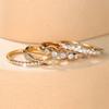 s/Set Geometric Crystal White Zircon Small Stone Ring Sets For Women Vintage Gold Color Engagement Bands Wedding Jewelry Gift
